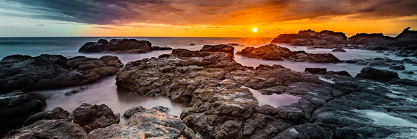 Golden light over the Costa Rica coastline