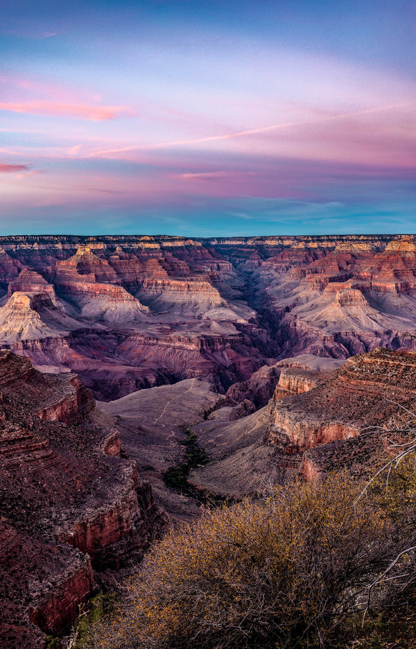 Canyon cliffs glowing at sunset